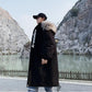 Winter Fur Collar Warm Men's Cotton Coat Large Size Loose Mid-length Parka Coat Hooded Over-the-knee Coat Thick Coat