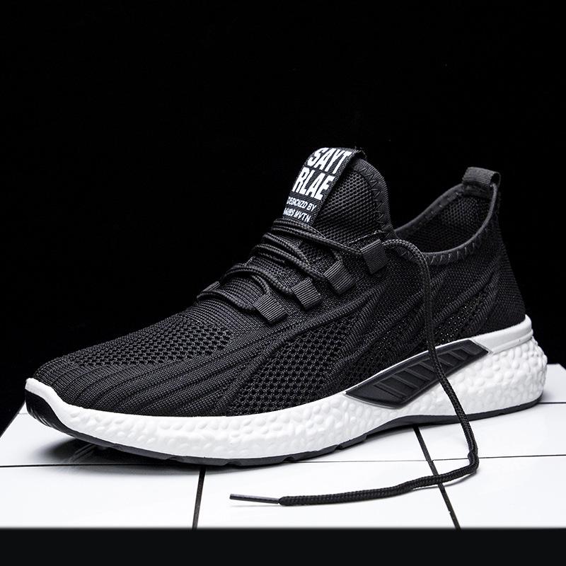 Spring and Summer Couple Shoes for Men and Women Korean Fashion Casual Sports Shoes Breathable Flying Woven Running Shoes