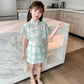 Girls' Dress Summer Broken Flowers Dress Children Net Red Girl Chinese Style Fake Two Pieces of Lace Skirt