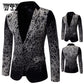 Coat Single-breasted Business Fashion Print Flowers Men High Quality Suit Jacket