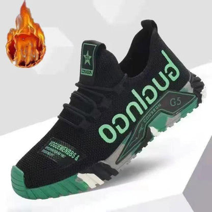 Autumn and Winter Fleece Men's Shoes Casual Breathable Sports Running Shoes Cloth Shoes Low Shoes