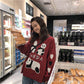 Autumn  Winter Cartoon Pullover Sweater Casual Fashion Long-sleeved Loose Sweater Girl Student Jacket