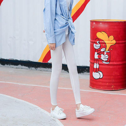 Thin Modal Leggings Women Wear Thin High-waist Elastic Tight-fitting Slimming Modified Leg Leggings Yoga Pants Leggings