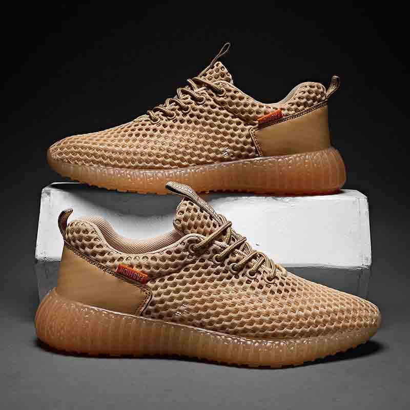 Plus Size 39-44 Fashion Summer Men Mesh Sneakers Low-top Wear-resistant Running Basketball Shoes Outdoor Non-slip Shockproof Shoes