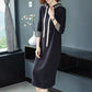 2021 Fall/winter Hooded Knitted Dress Women Long Over The Knee Plus Size Loose Sweater Dress Women