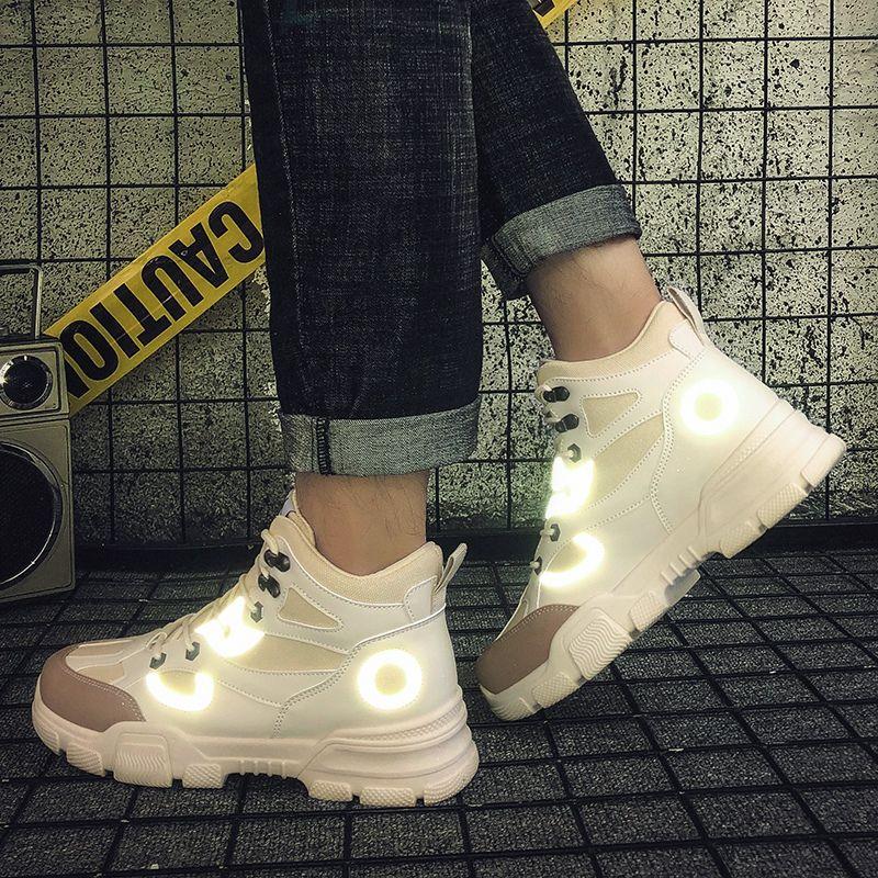 Men Safety Work Boots Shoes No-slip Steel Toe Working Boots Pluse Size Martin Boots Warm Plus Velvet Reflective Sneakers