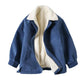 Winter Artificial Lamb Wool Cotton Clothing Men's Loose Plus Velvet Thick Solid Color Warm Jacket Men's Stand Collar Zipper Cotton Clothing