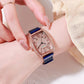 Women's Sparkle Rhinestones Watches Belt Magnet Iron-absorbing Quartz Watches Luxury Diamond Square Watch Retro Simple Watch