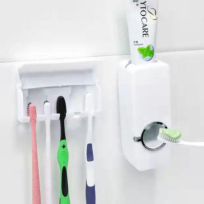Touch N Brush Automatic Toothpaste Squeezing Dispenser Device And Brush Holder Set