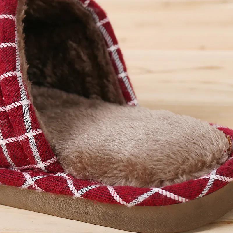 Autumn and Winter Pure Cotton Slippers Indoor Non-slip Soft-soled Shoes Warm Simple Plush Cotton Shoes