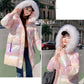 Women's Bright Face Hooded Down Jacket Mid-length Korean Loose Thick Coat Warm Cotton Coat Large Wool Collar Winter Quilted Coat