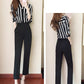Temperament Suit Two-piece Suit V-neck Long-sleeved Striped Shirt Slimming Suit Pants Two-piece Suit Work Suit Ladies Two-piece Suit