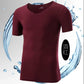 Summer Men's Ice Silk Seamless Short-sleeved Solid Color Stretch Men's T-shirt V-neck Quick-drying Thin Section Slim Half-sleeved Bottoming Shirt