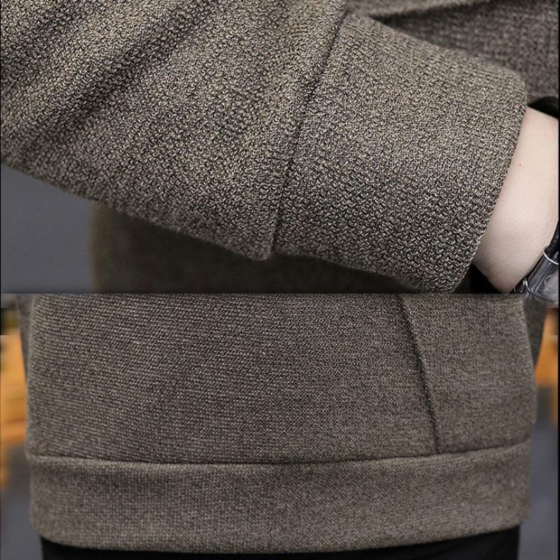Autumn and Winter Men's Round Neck Warm and Comfortable Sweater Plus Velvet Thick Long-sleeved T-shirt Loose Top