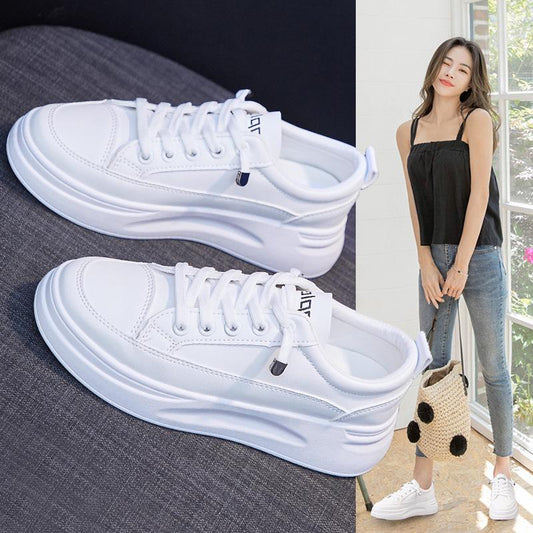 Female White Shoes 2022 Spring New Breathable Student Board Shoes Korean Version Increased Platform Shoes Casual Shoes