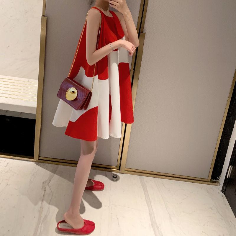 Vest Women's Summer Dress Sleeveless Round Neck Above The Knee  Home Dating Party Daily Wear