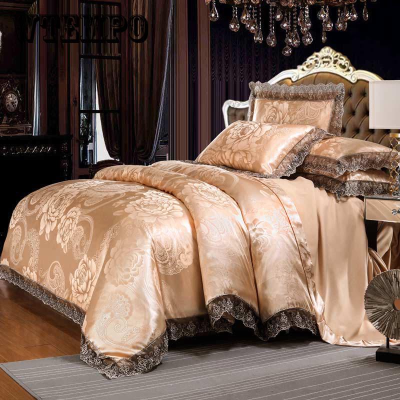 Wedding Luxury Bedding Sets Jacquard Duvet Cover Set wedding Bedclothes Bed Linen bed sheet