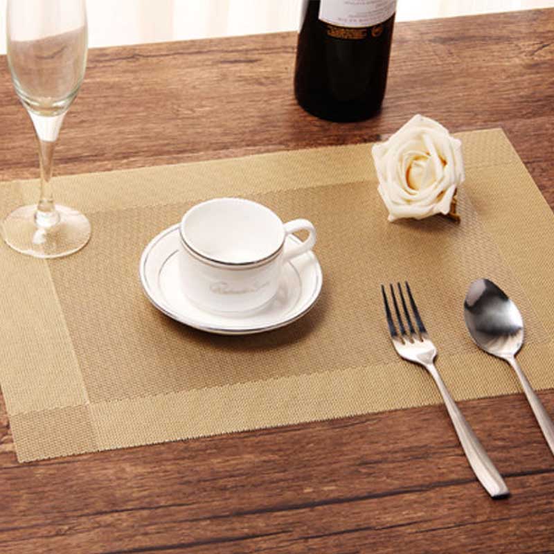 16pcs Washable Table Mats Non-slip Heat-insulation PVC Placemat for Dining Table Kitchen Accessories