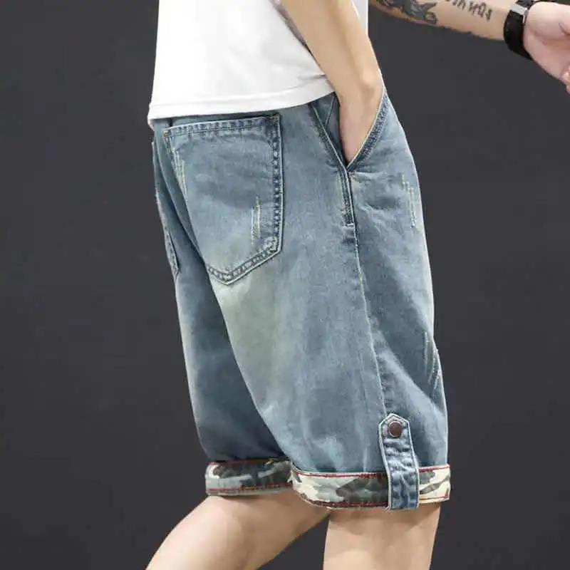 Summer Casual Shorts Men's Outdoor Casual Loose Five-point Jeans