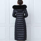 Down Cotton Jacket Winter Fashion Shiny Hooded Jacket Thicken Warm Long Over-the-knee Cotton Jacket Women