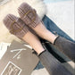 Plus Velvet Moccasin Shoes Women's Autumn and Winter Wear Flat Single Shoes All-match Temperament Women's Shoes Plus Velvet Beanie Shoes