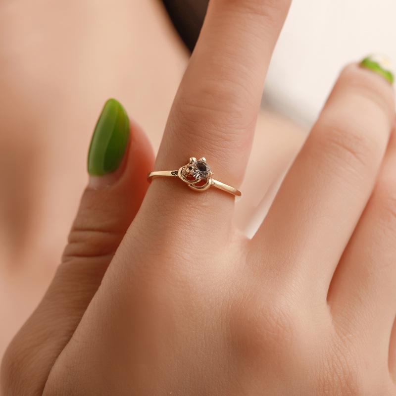 Set of Jewelry Jewelry Love Heart Necklace Earrings Ring Fashion Three-piece