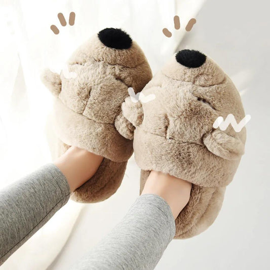 Autumn and Winter Indoor Cotton Slippers Bag and Non-slip Flat Shoes Essential for Home Leisure and Entertainment