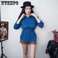 Spring  Autumn Women Dress Button Turn Down Collar  Long Sleeve Blouses Dress with Belt