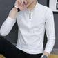 Winter Men's Warm T-shirt Lapel Polo Shirt Casual Pure Color Slim Men's Top