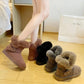 Snow Boots Women's Short Boots with Fur Autumn and Winter Short Tube Plus Velvet Thickened Mid Tube Boots