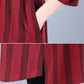 Long-sleeved All-match Plus Size Women's Striped Shirt Mid-length Shirt Temperament Top