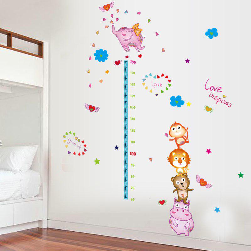 [Wall stickers] animal flower height wall stickers for kids rooms baby room nursery bedroom living r