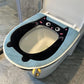 Toilet Seat Toilet Pad Universal Waterproof Toilet Sticker with Handle Polar Fleece Cotton Soft
