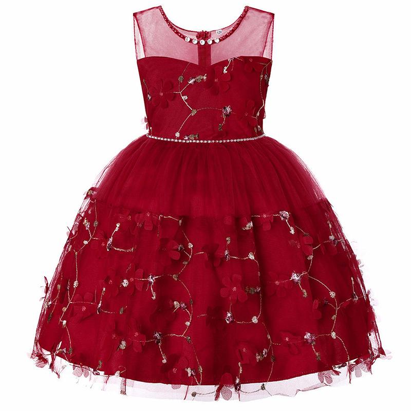 Summer Girls Dress Petal Embroidery Children's Photo Photography Clothing In The Big Children's Tutu Skirt Net Gauze Skirt