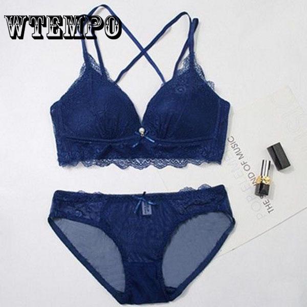 Hollow Sexy Bra Ultrathin Underwear Set Women Transparent Bra Sets Lace Embroidery Lingeri