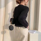 Women's Short Knitted Cardigan Autumn Winter Solid Color Sweater Coat Women's Pearl Button Twist Knit Top Cardigan Sweaters with Pockets