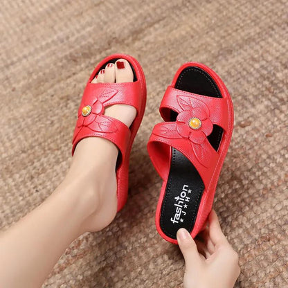 Women's  Slippers Summer Outdoor Wear Thick Bottom Wedge Heel Indoor Non-slip Slippers