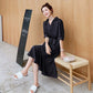 Female Shirt Chiffon Casual Dress High Waist Elegant Medium Length Vacation Dress Slim Vintage Holiday Dress