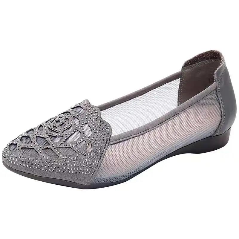 Mesh Sandals Women Summer All-match Comfortable Soft Sole Large Size Women's Shoes Flat Hollow Single Shoes