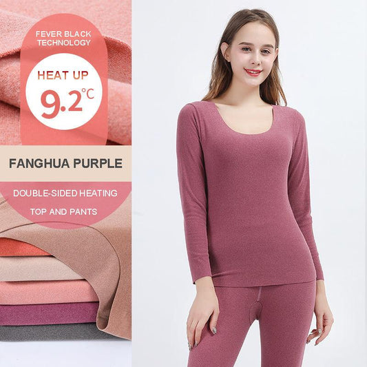 Seamless Thermal Underwear Suit Women Plus Velvet Thick Winter High Elastic Body Wear Slim Base