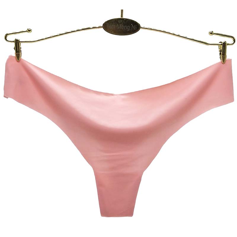6 Pieces/set of Ice Silk Seamless T-shaped Panties Feminine Fashion Large Size Wide Belt Pure Color Panties