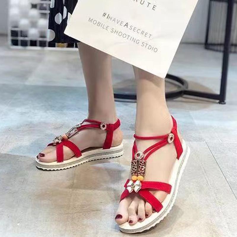 Sandals Female Summer Bohemian Flat Students Korean Version of All-match Casual Roman Beach Shoes Women