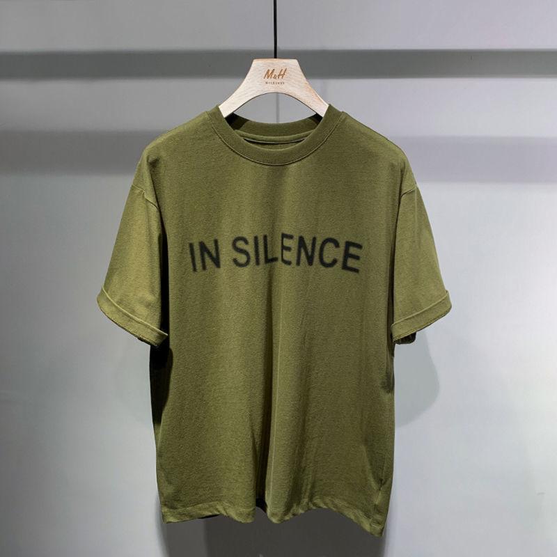 Summer Cotton Short-sleeved Men's T-shirt Letter Printing Compassionate Round Neck Loose Five-point Sleeves