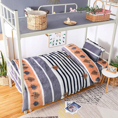 Three-piece Velvet Thick Flannel Winter Double-sided Fleece Bed Sheet Quilt Cover Pillowcase Single Bed Set