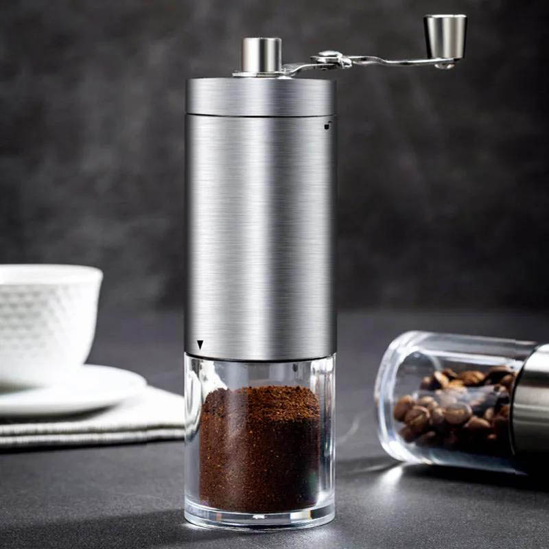 Manual Coffee Beans Grinder Home Small Grinder Wood Grain Coffee Grinding Machine Stainless Steel Hand-cleaning Coffee Machine