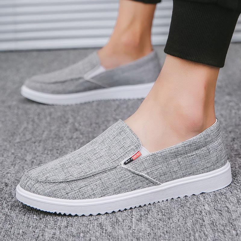 Spring and Summer Men's Shoes Casual Canvas Shoes Slip-on Shoes Single  All-match Sneakers Breathable Old Beijing Cloth Shoes Single