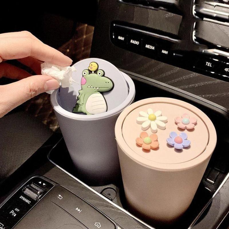 Car Trash Can Storage Driver's License Bag Mini Car Cup Holder Car Bag Trash Can Cute Creative Car Supplies