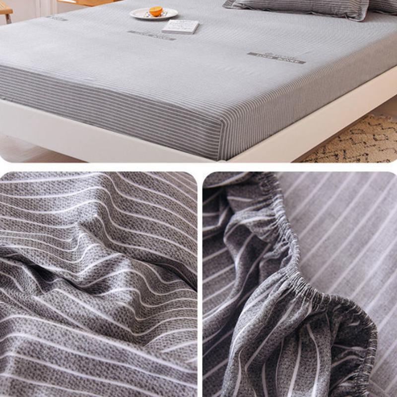 Three-piece Set Cotton Thick Mattress Protector Printed Bedspread Pillowcase Bedding