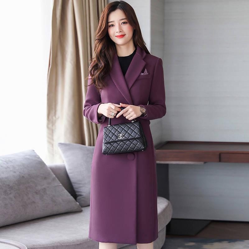 Woolen Coat Women Wool Jacket Long Coats Plus Size Wool Blend Overocat Ladies Warm Outerwear