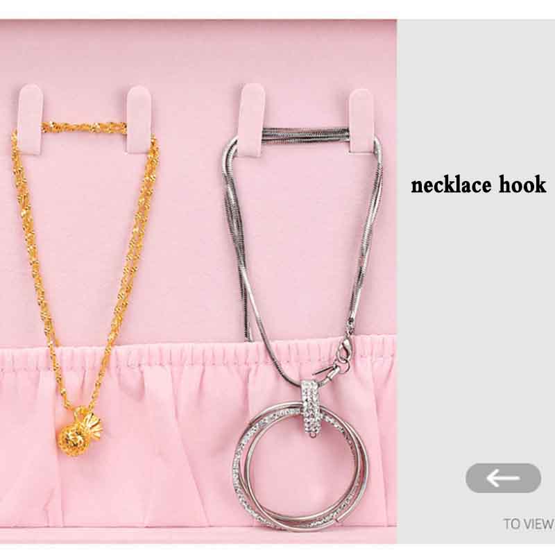 Jewelry Box Leather with Lock European Double Wood Jewelry Storage Box Earrings Ring Necklace Jewelry Storage Box
